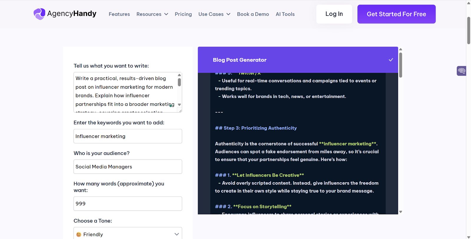 AgencyHandy AI Blog on Influencer Marketing