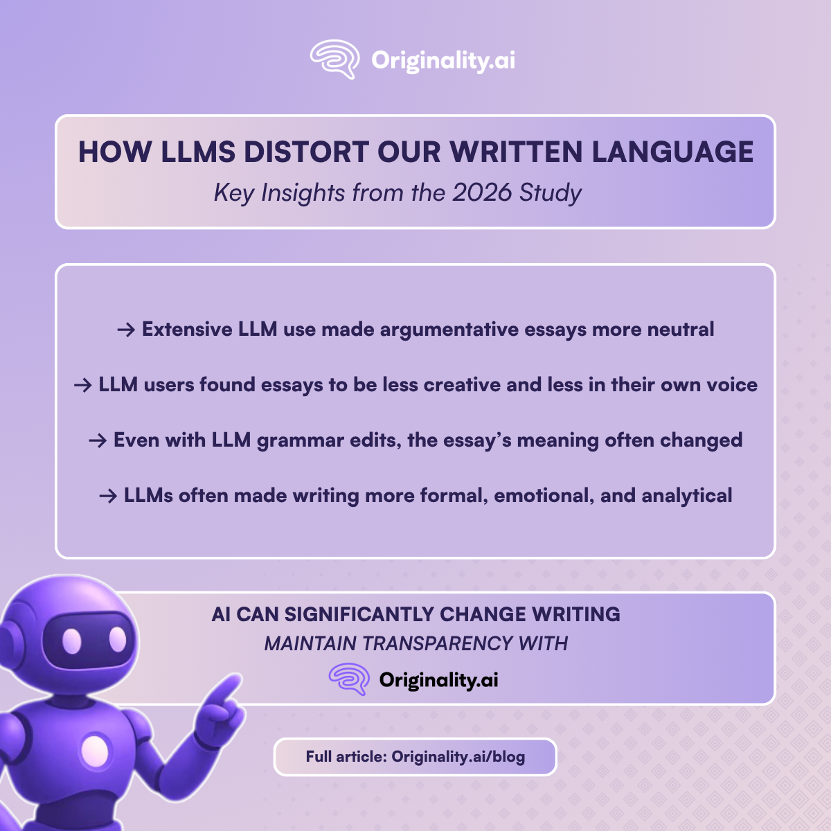 How LLMs Distort Our Writing, 2026 Study