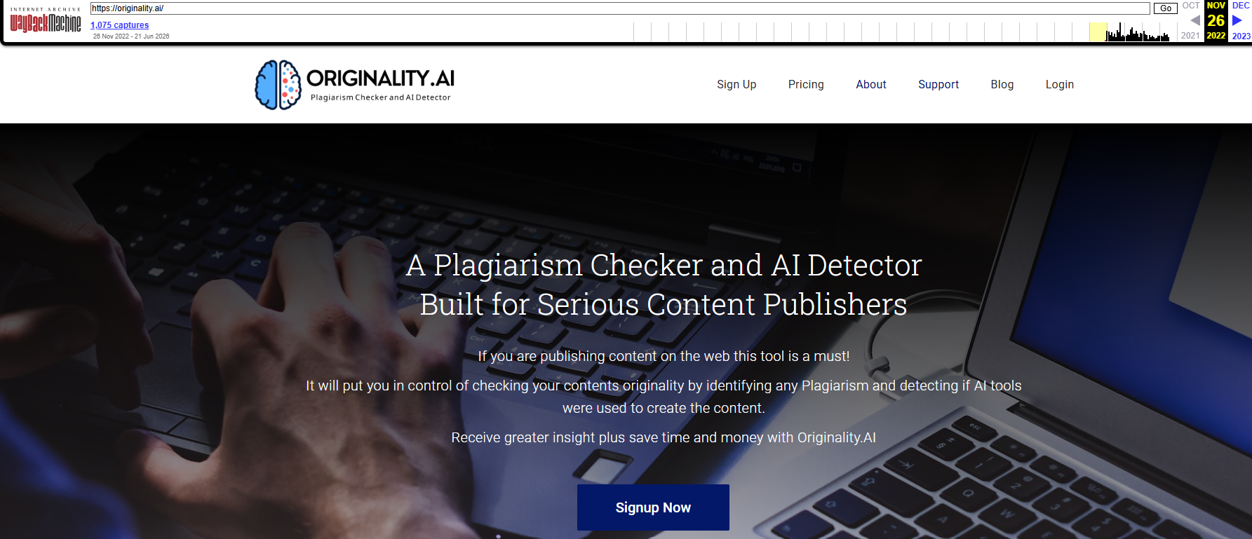 Originality.ai on November 26, 2022