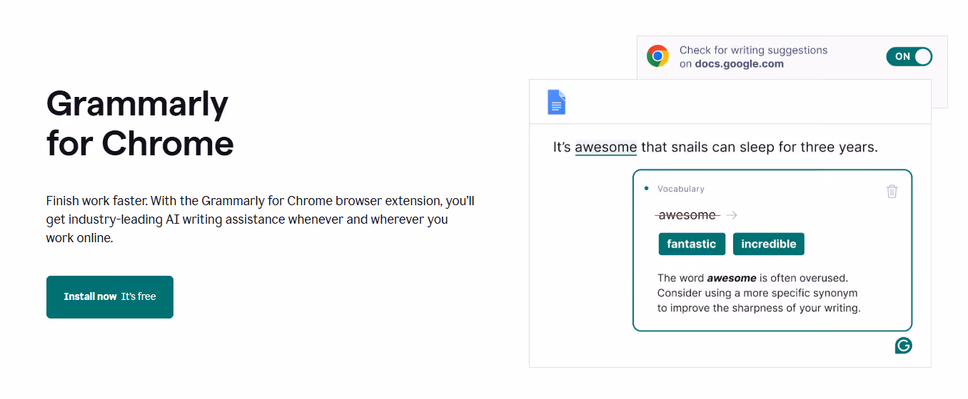 Grammarly for Chrome