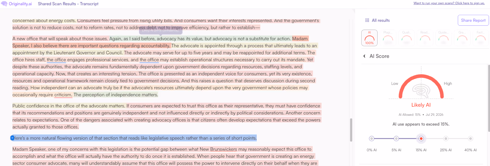 Full transcript: classified Likely AI using 15% AI Allowance