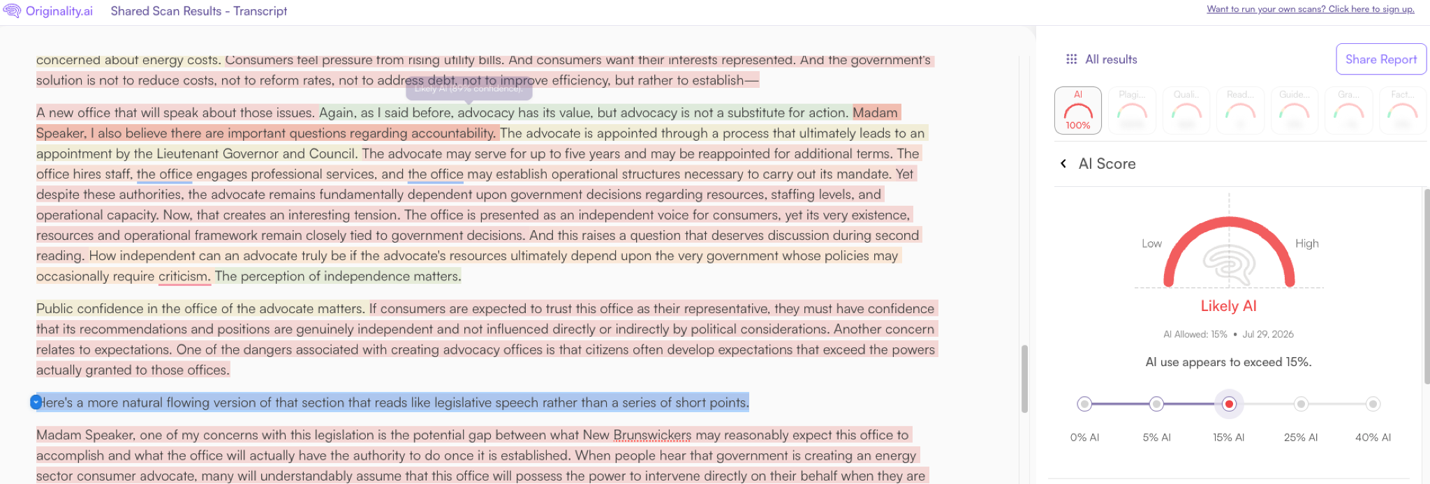 Full transcript: classified Likely AI using 15% AI Allowance