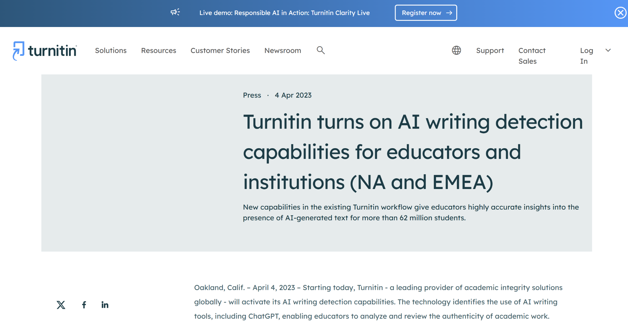 Turnitin AI writing detection