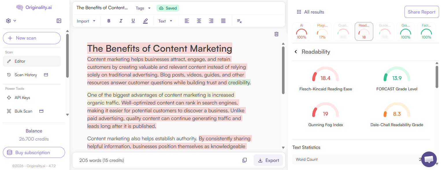 Readability Checking