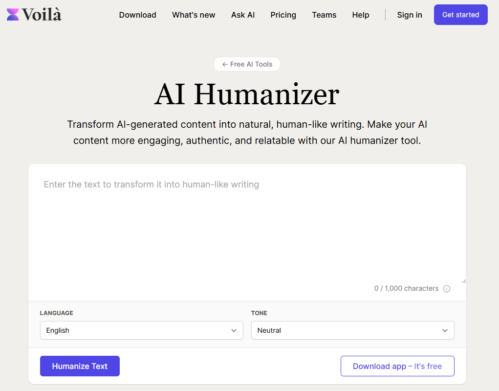 Voila AI Humanizer