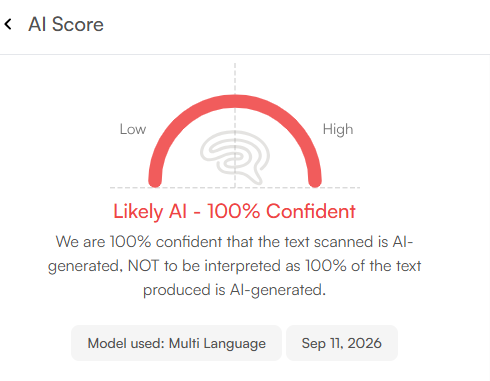 Likely AI Score with multi language model