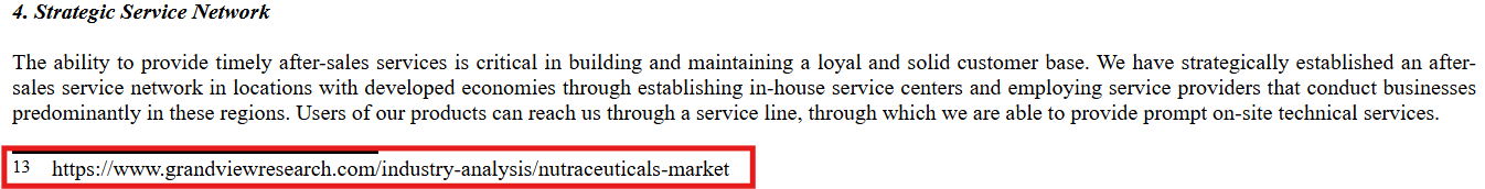 Here, the Biokey filing accurately cites the numbers from the Grand View source, contradicting its earlier citation.