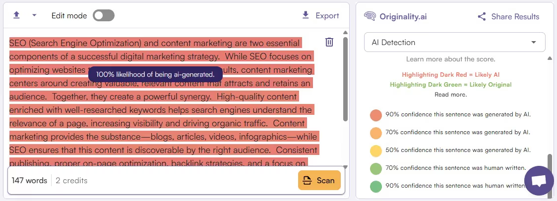 sentence highlighting