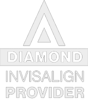 Diamond Invisalign Provider logo with stylized A above the text on black background.