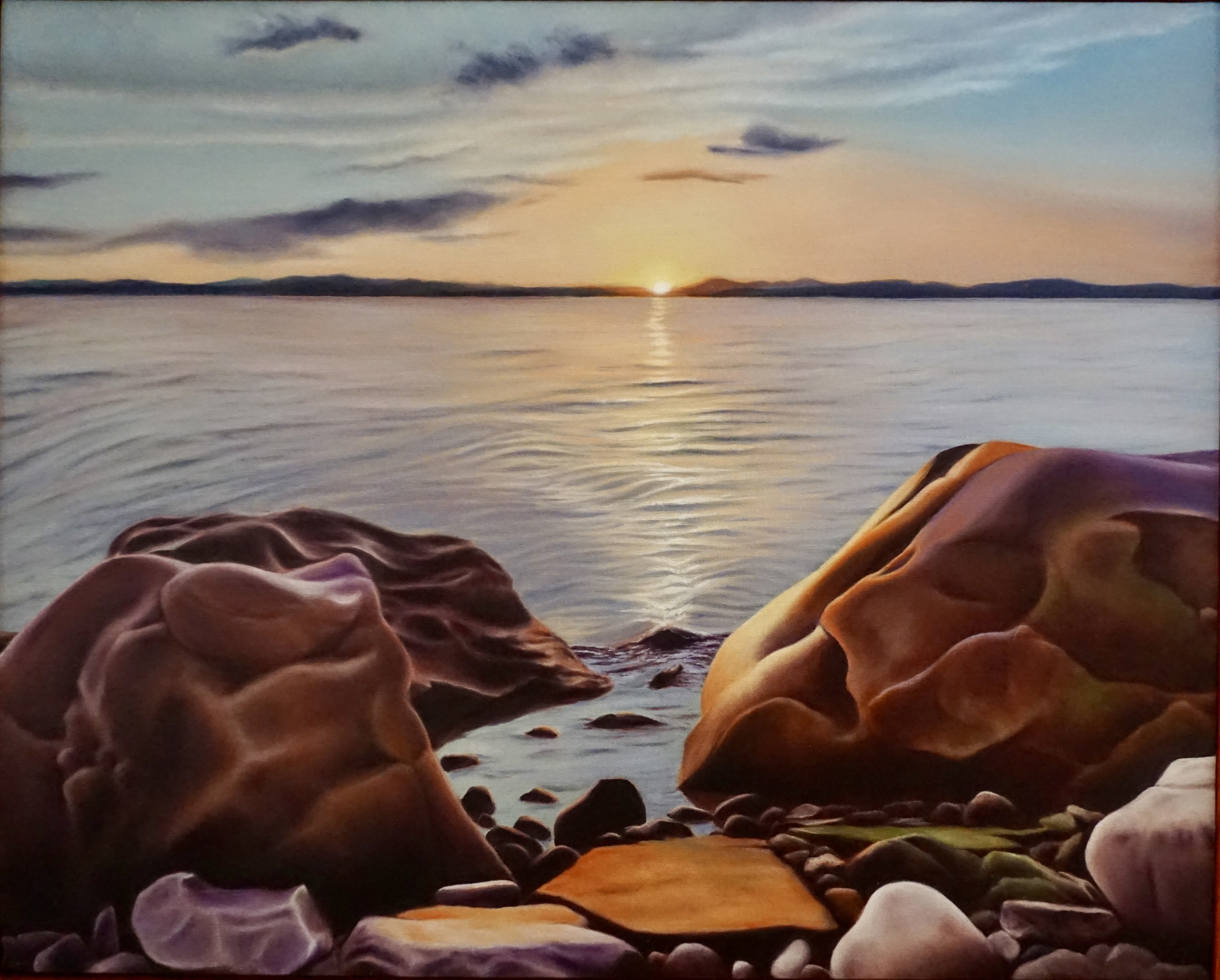 Between the Rocks at Thompson's Point | 24 x 30 | oil, 2025