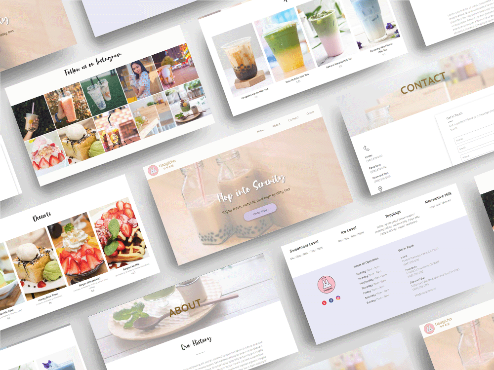 top view grid of web pages
