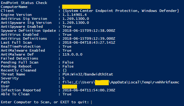 PowerShell Endpoint Status