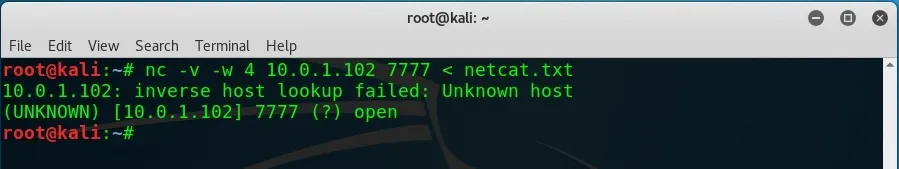 Transferring file from kali linux to ubuntu machine