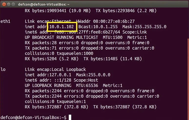 IP address of listener machine