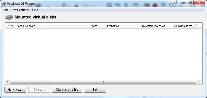 OSFMount Opening Screen