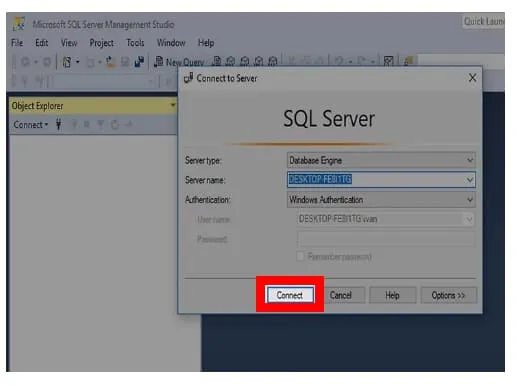 connect to the server’s dashboard