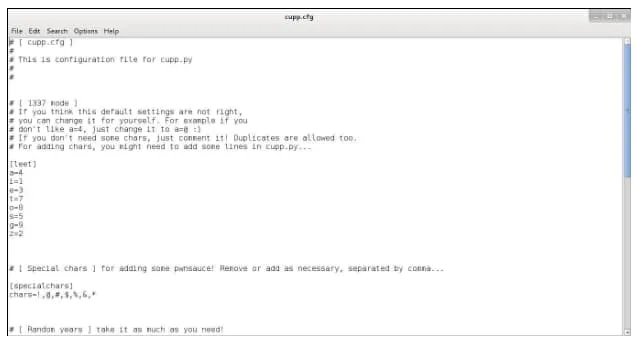image of cupp configuration