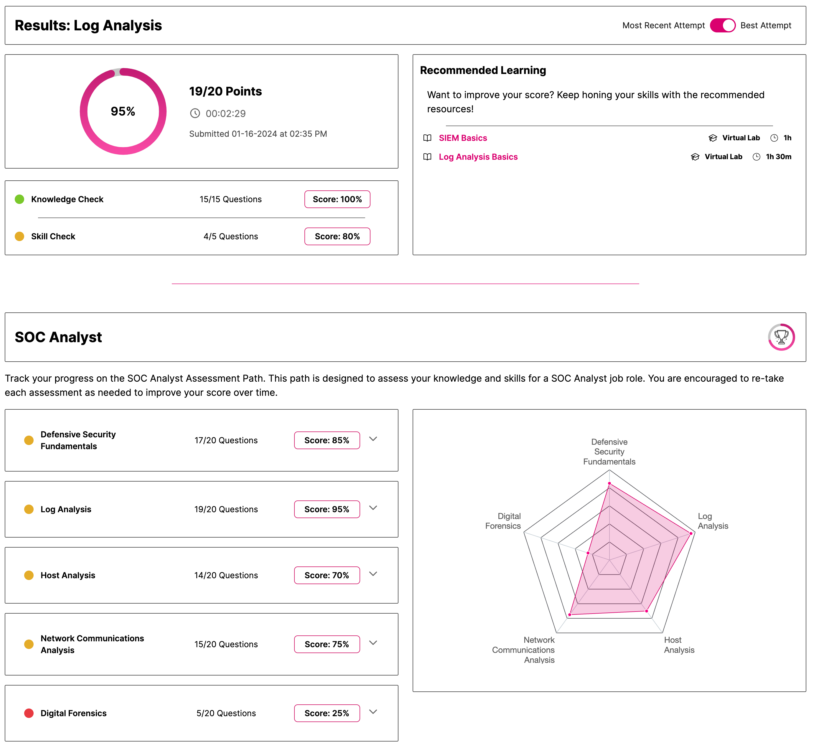 log analysis assessment example