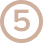 A beige number 5 enclosed in a thin circular outline.