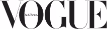 Vogue Australia logo with the word 'VOGUE' in large, stylish black letters and 'AUSTRALIA' in small uppercase letters inside the first letter V.