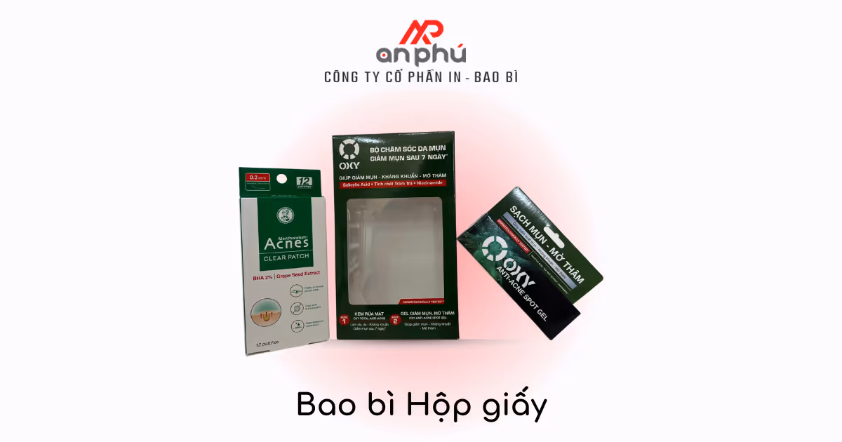 Mẫu Bao bì Hộp giấy Mỹ phẩm, do Công ty Cổ phần In - Bao bì An Phú sản xuất