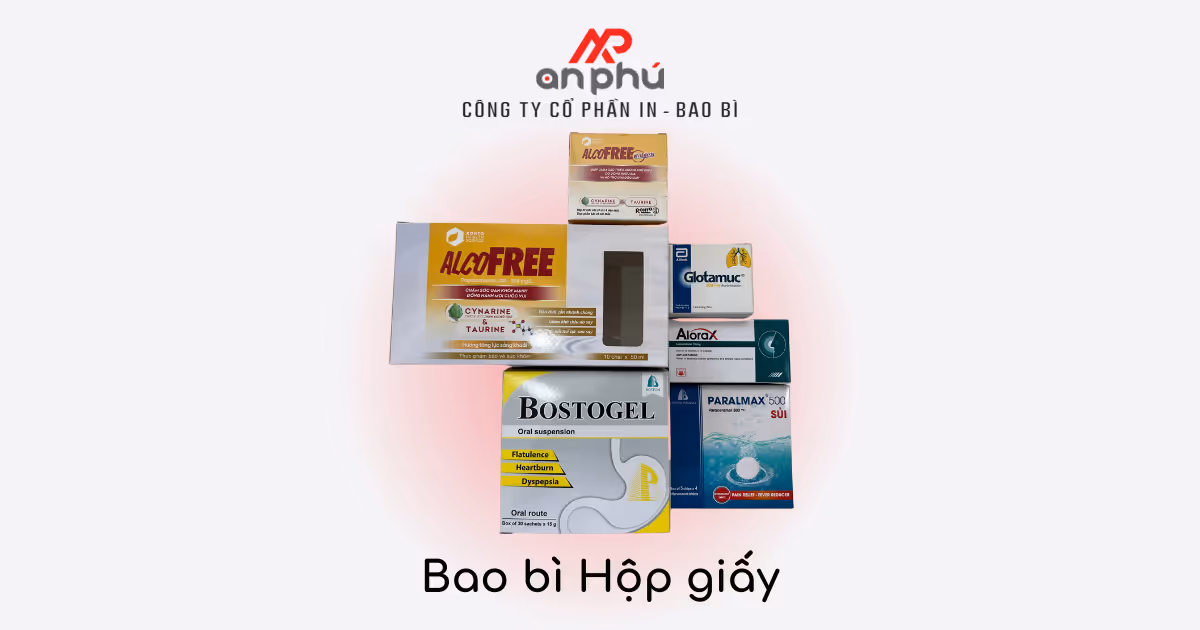 Mẫu Bao bì Hộp giấy Dược phẩm, do Công ty Cổ phần In - Bao bì An Phú sản xuất