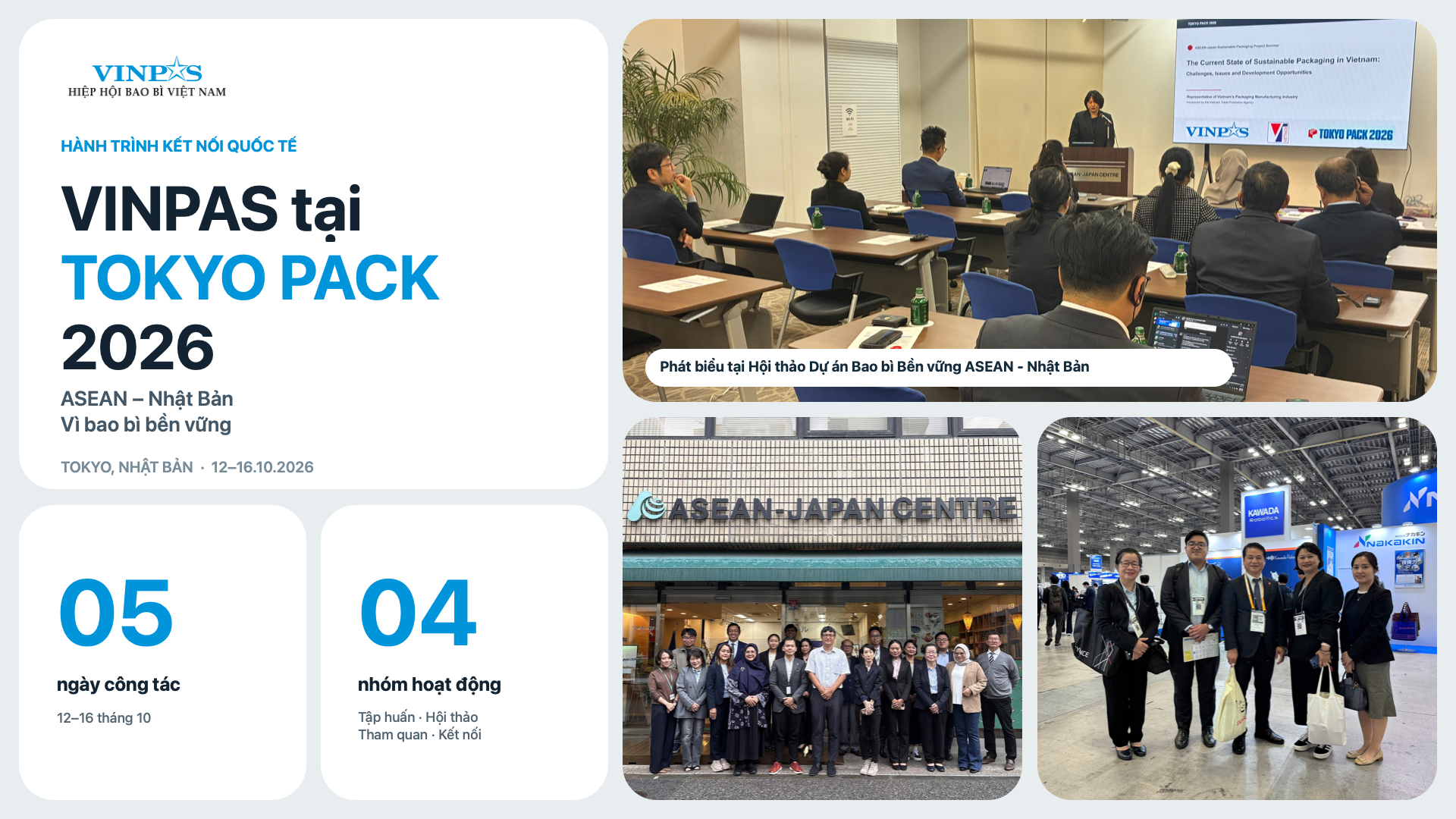 VINPAS tham gia TOKYO PACK 2026, thúc đẩy hợp tác ASEAN – Nhật Bản trong lĩnh vực bao bì bền vững