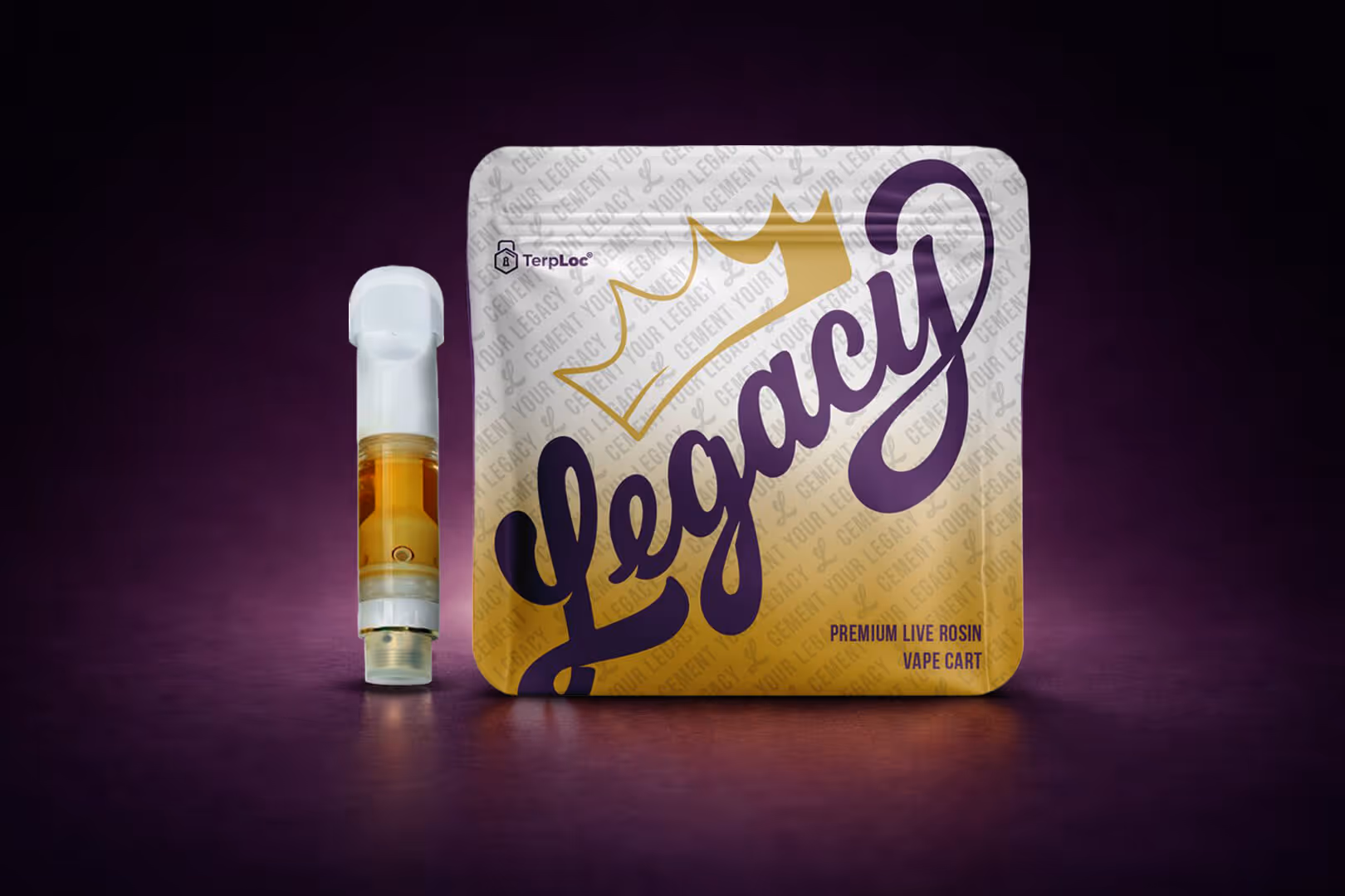 This is a mockup of legacy vapes packaging