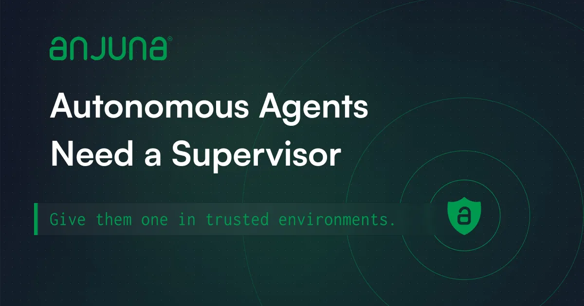 Autonomous Agents Need a Supervisor Anjuna Security logo