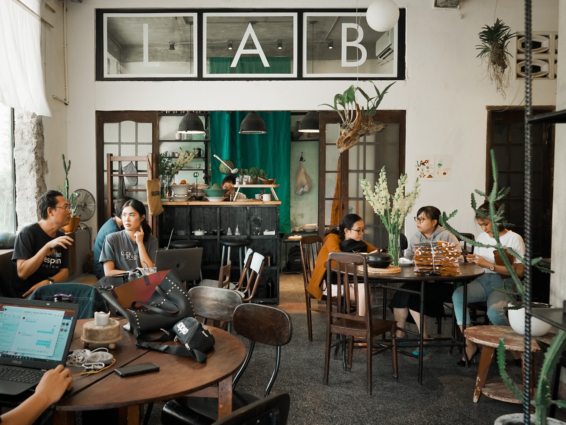 People talking in cozy environment