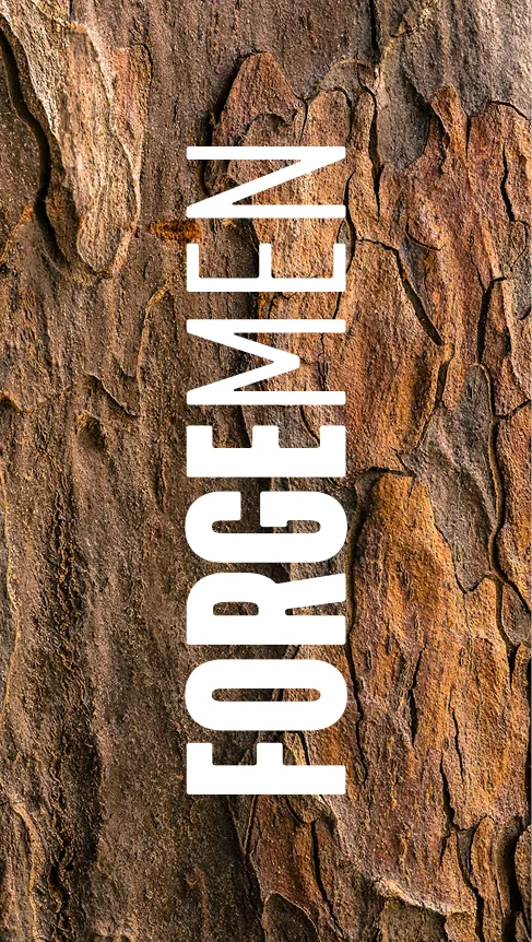 FORGEMAN logo with wooden background