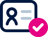 Contact card with checkmark icon