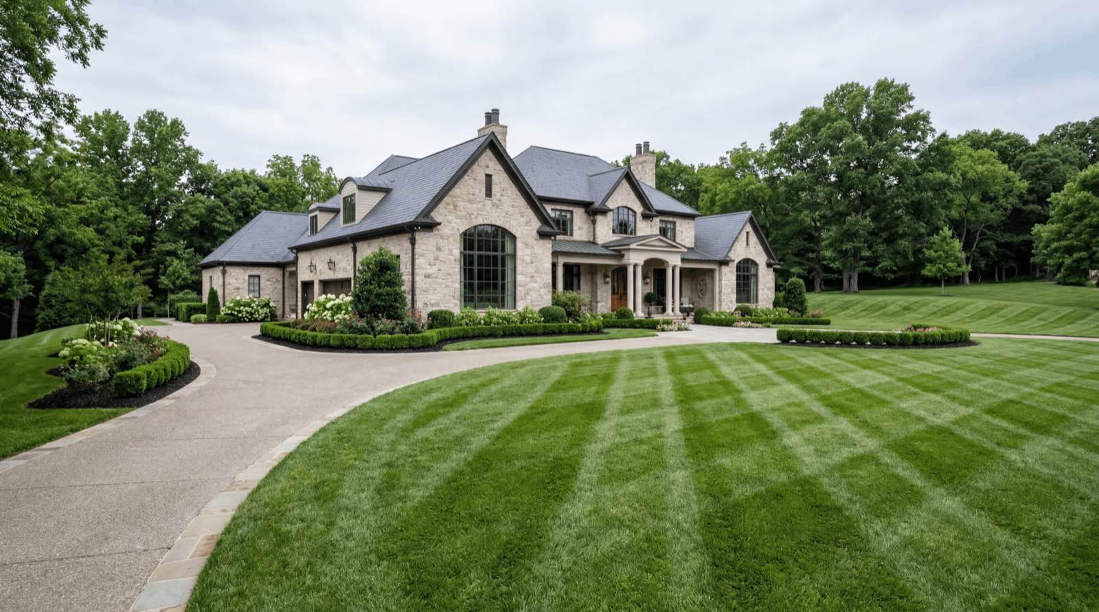 Lawn treatment application on a Middle Tennessee lawn