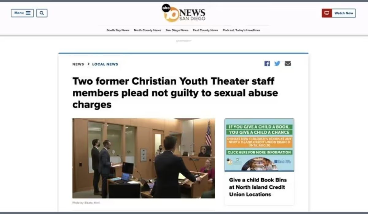 Two former Christian Youth Theater staff members plead not guilty to sexual abuse charges
