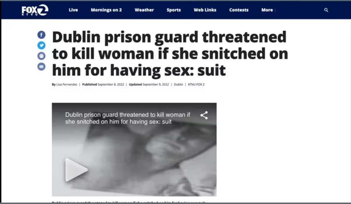 Dublin prison guard threatened to kill woman if she snitched on him for having sex: suit