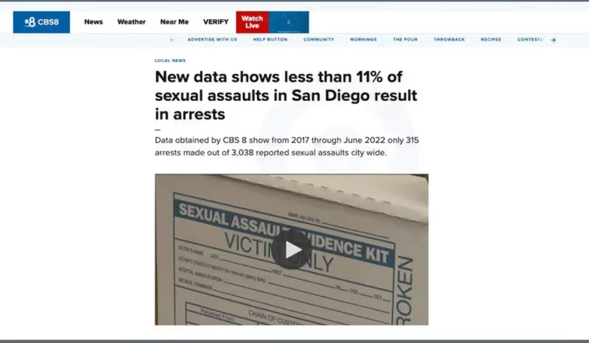 Less Than 11% of Sexual Assaults in San Diego Result in Arrests
