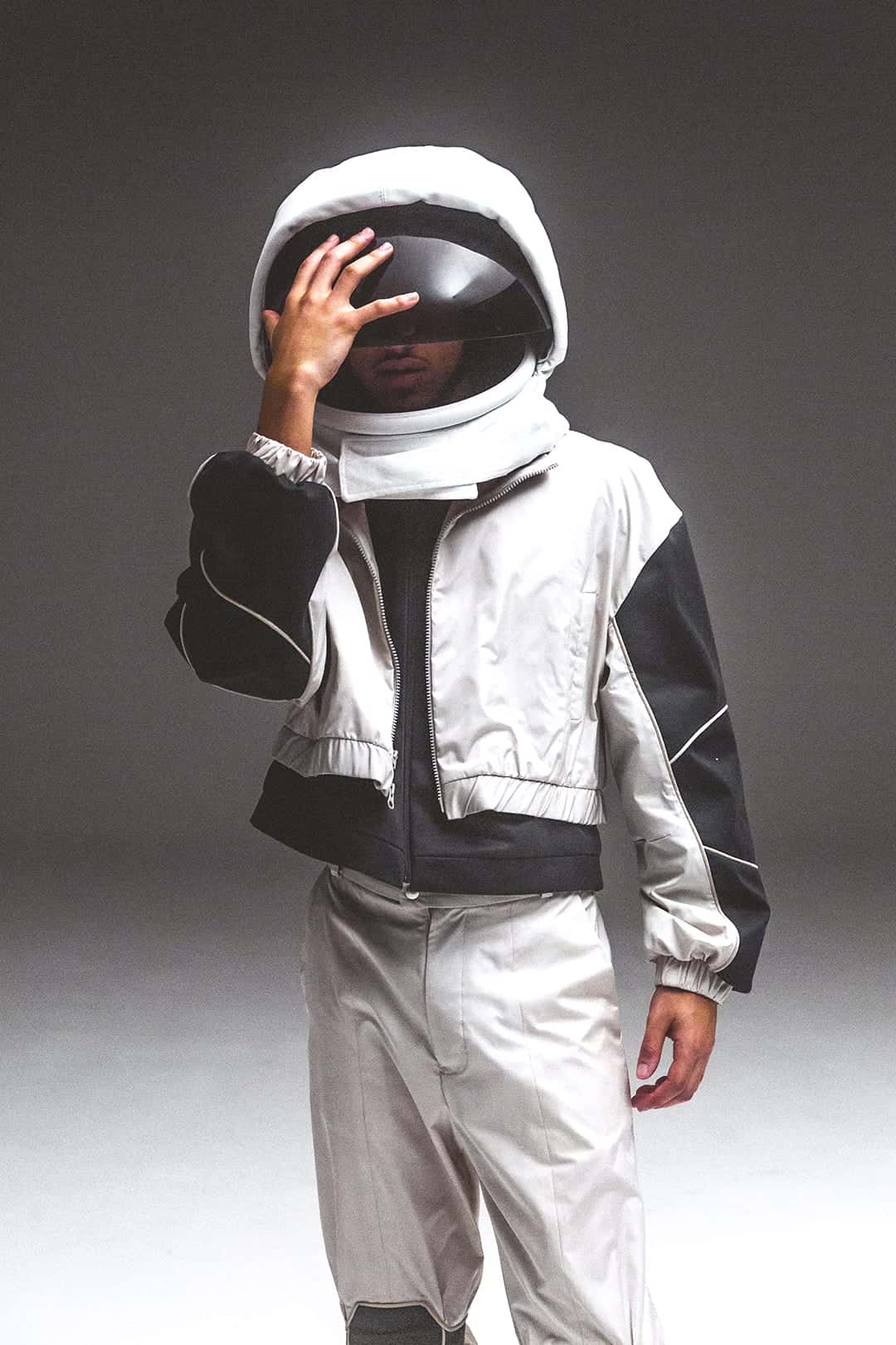 Singer Vincent Darby wearing a astronaut costume