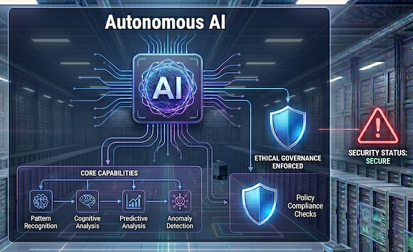 Illustration of an AI agent with cracked trust shield, symbolizing AI supply chain breach