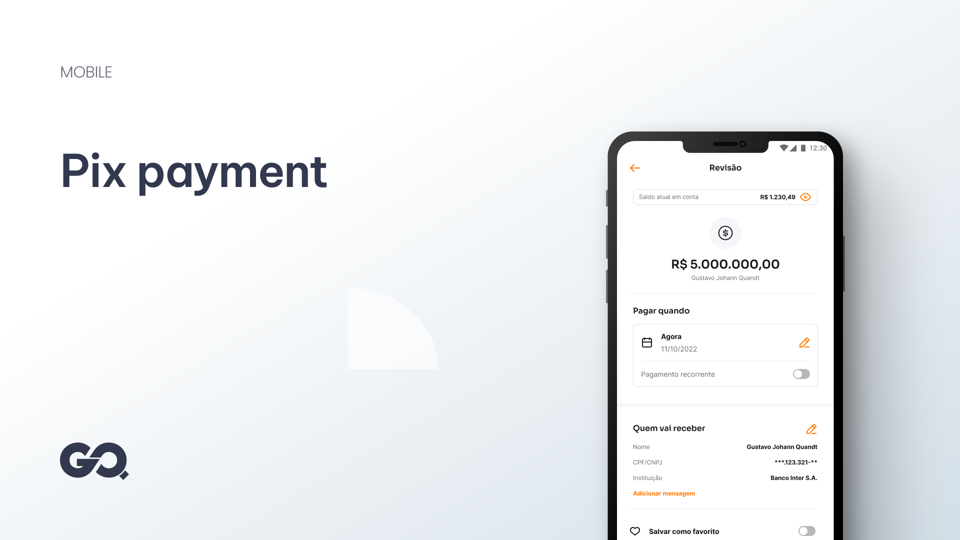 Mobile • Pix payment