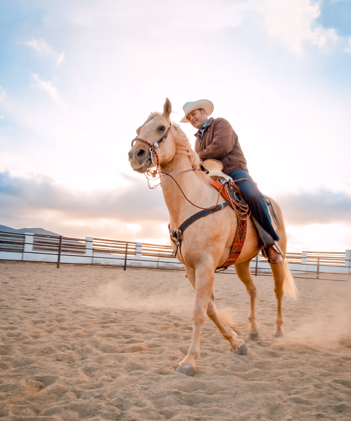 A man riding a horse.