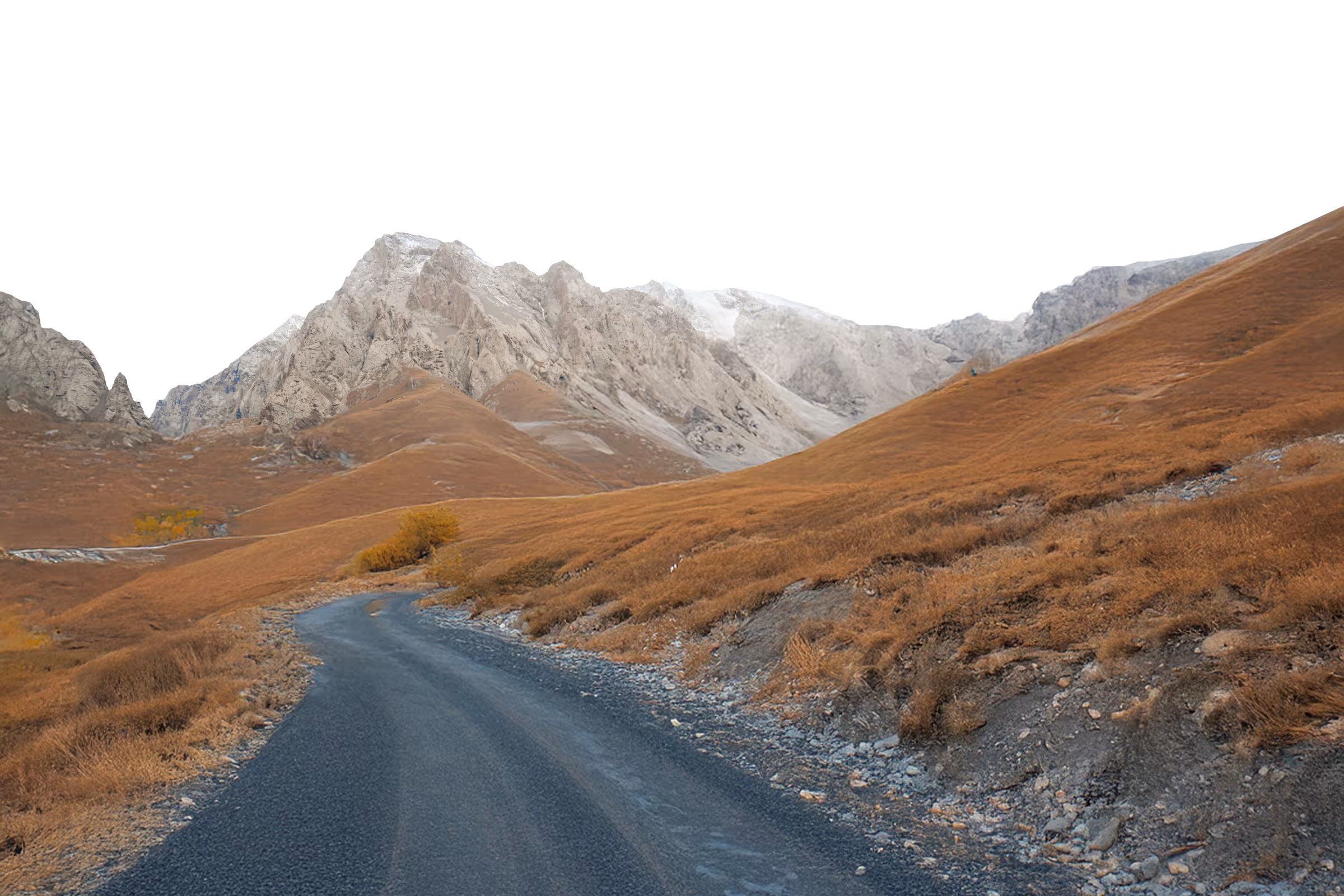 A photo of a mountain in the background.