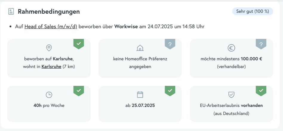 Screenshot des Basic Fit Scores, wie er auf der Workwise-Plattform angezeigt wird. 