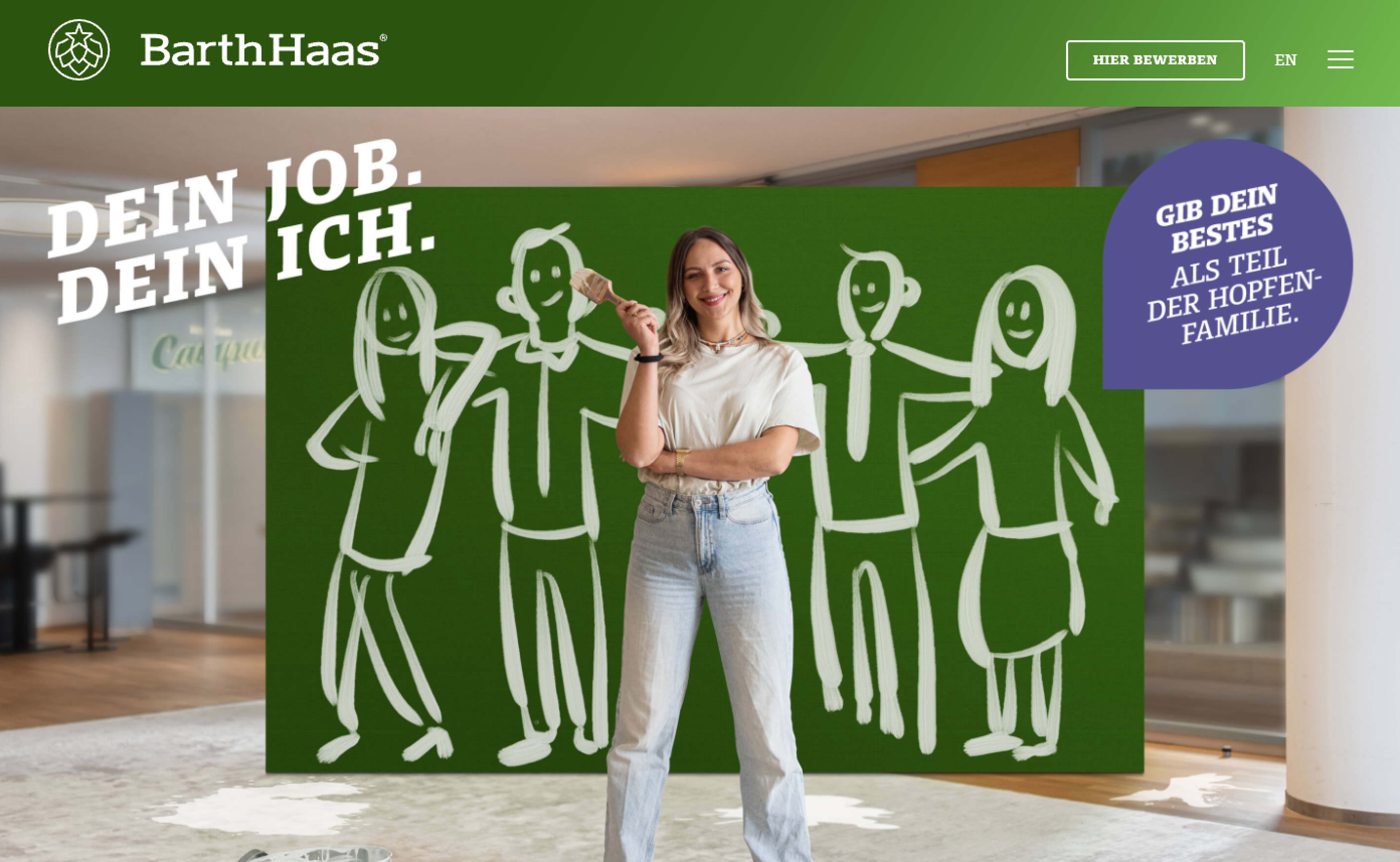 Das Bild zeigt die Karriereseite von BarthHaas.