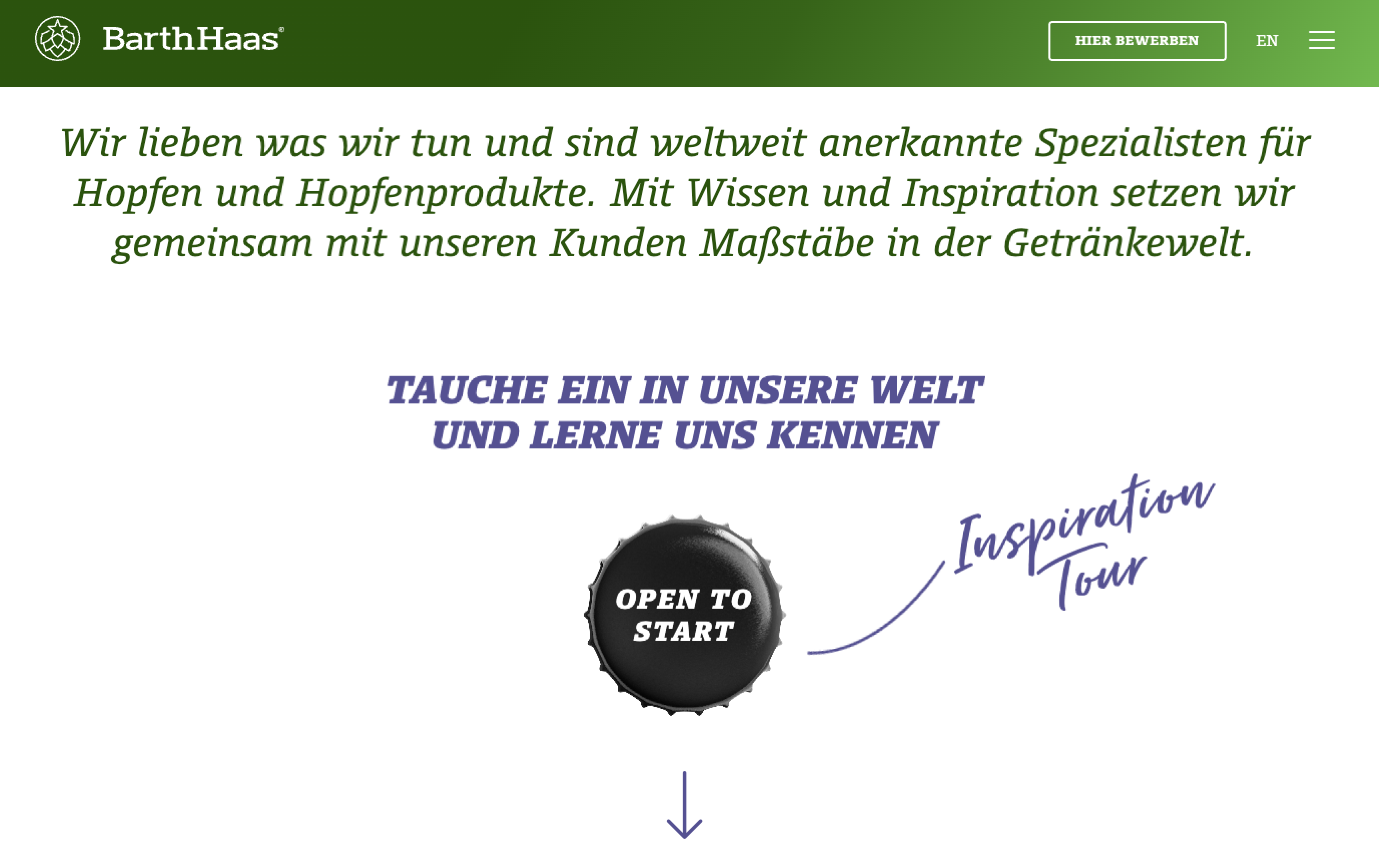 Das Bild zeigt einen Teil der Karriereseite von BarthHaas.