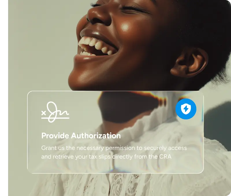 Smiling woman with a cardbox