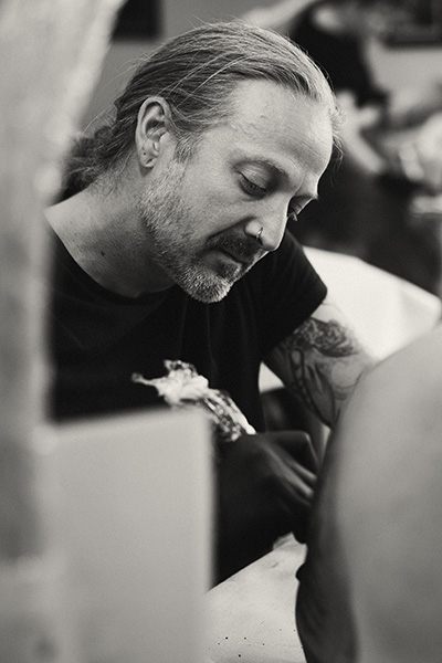 James Wisdom, tattoo artist at Atmosphere Tattoo Gallery Arlington Heights