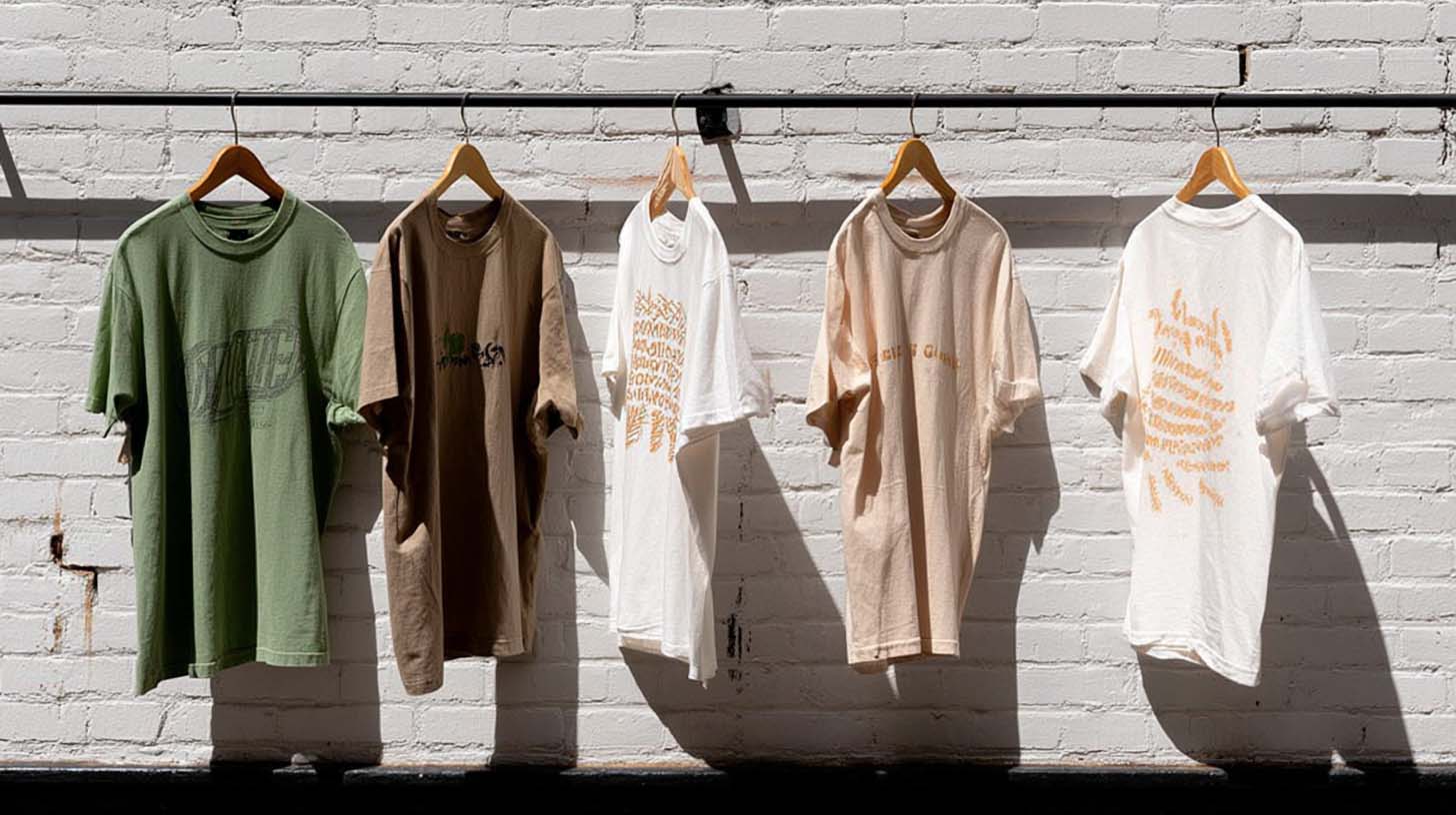 T shirts hanging on the wall