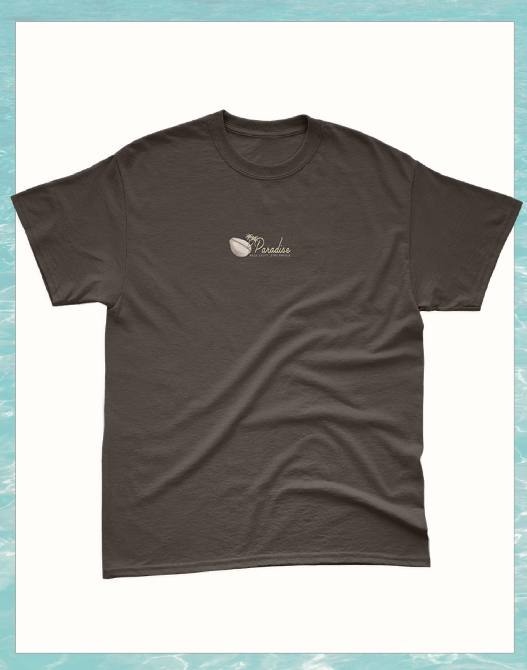 A polaroid picture of a surfing beach