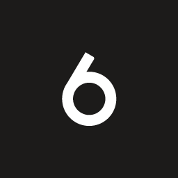 White stylized lowercase letter b on a black background.