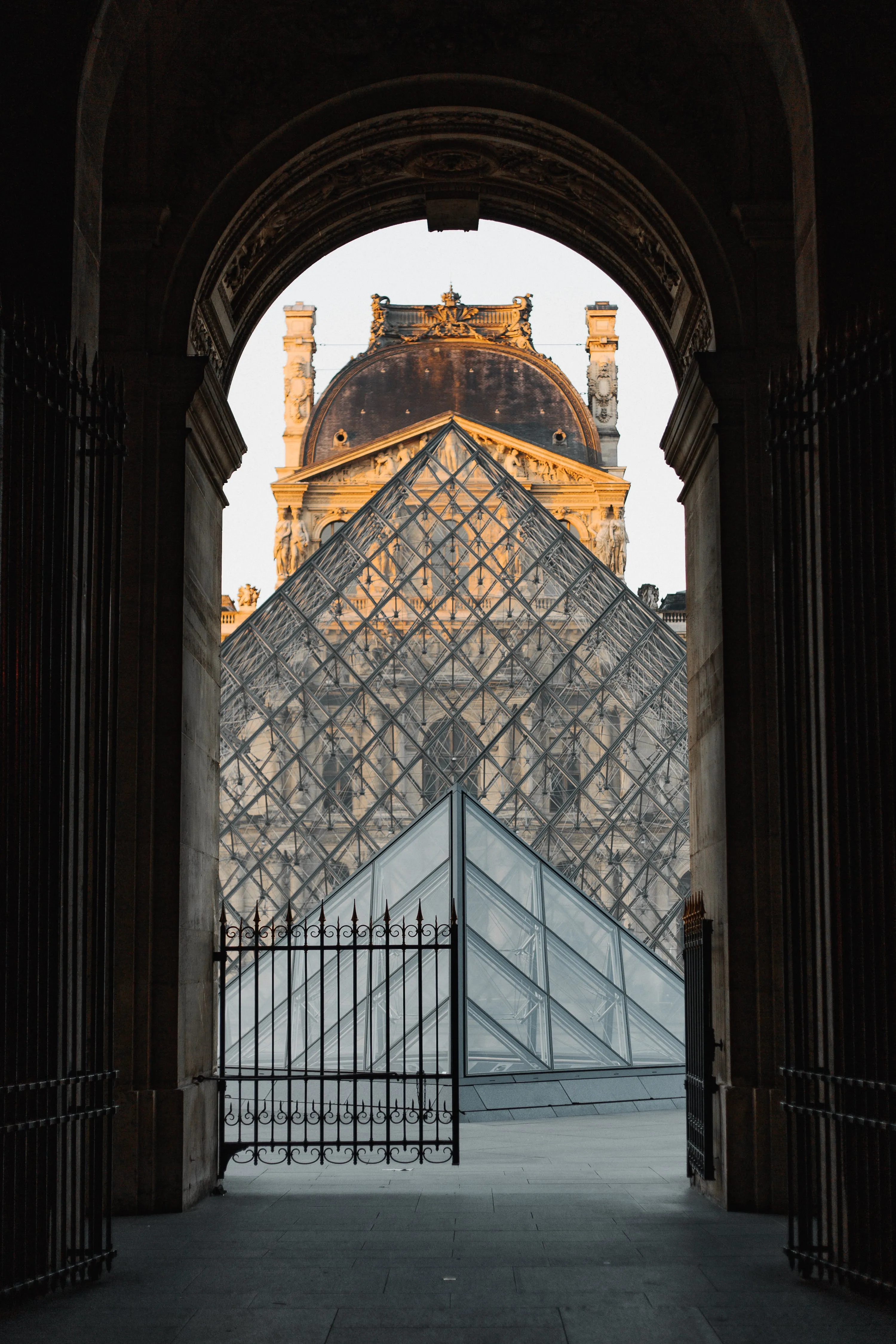 View on the Louvre taking inside a gate.
